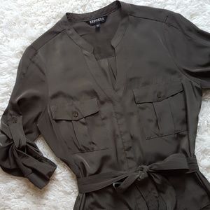 Army Green Shirt Dress